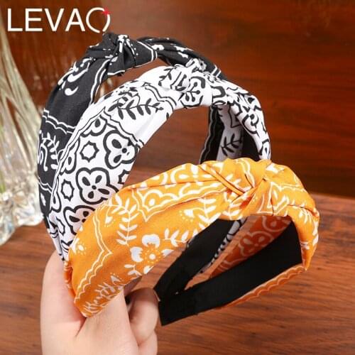 Levao Vintage Ethnic Style Cloth Knotted Hairband For Women Headband Hoop Hair Bands Accessories Hairbands Headdress