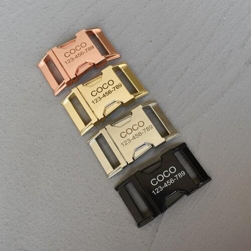 LOGO 20 Pcs 30mm Laser Engraving Webbing Metal Belt Straps Buckle for Bag Backpack Pet Dog Collar Necklace Paracord Garment