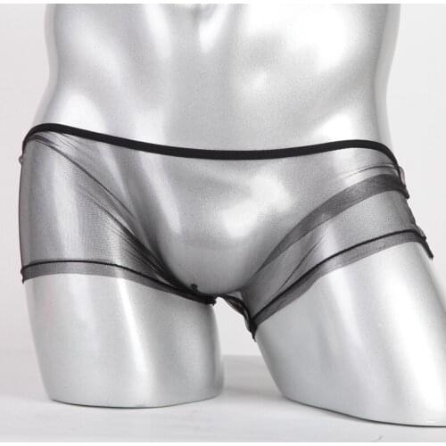 Mens Shorts Boxers Underwear Sexy Transparent Solid Panties Male Penis Pouch Man Underpants GAY Low Rise Underpants Boxers