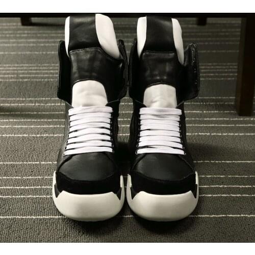 Euro New Brand Genuine Leather British Vintage Mens High Top Boots Fashion Lace Up Round Toe Thick Bottom Male Platform Boots