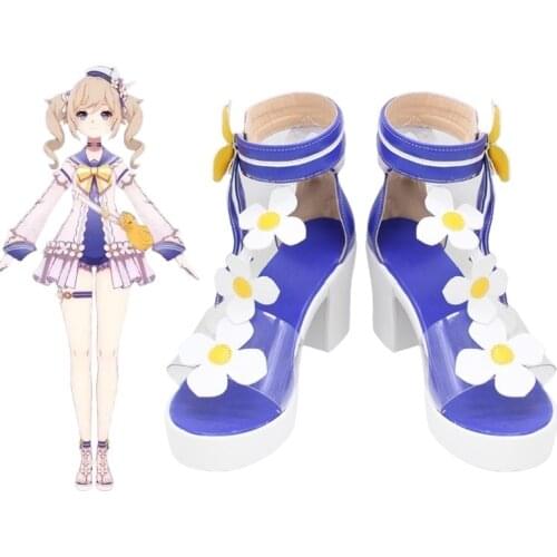 New Genshin Impact Cosplay Shoes Barbara Summertime Sparkle Cosplay Shoes Halloween Women Shoes Size 35-48