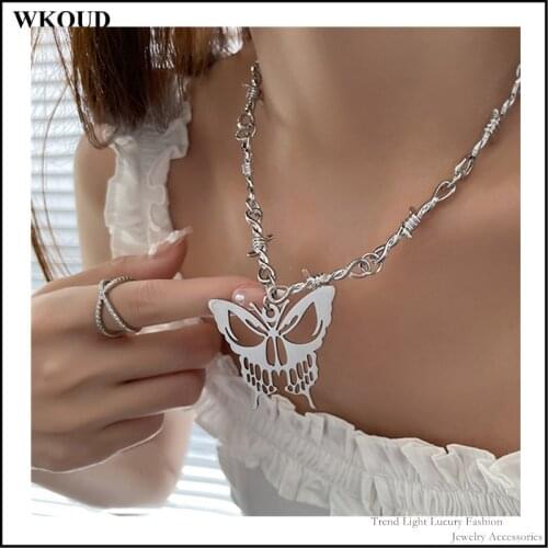 European and American Retro Gothic Dark Hip-hop Dance Cool Thorns Metal Sun Moon Sweater Chain Necklace for Couple Accessories