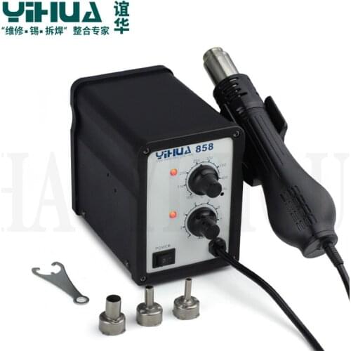 YIHUA 858 SMD Rework Solder Station Hot Heat Gun Can Adjust The Temperature The Warm Air Pressure Gun Electronic Gesoldering