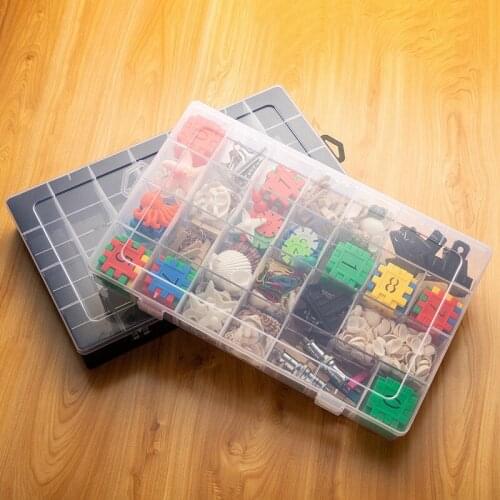 Practical 28 Grids Compartment Plastic Storage Box Jewelry Earring Bead Screw Holder Case Display Organizer Container