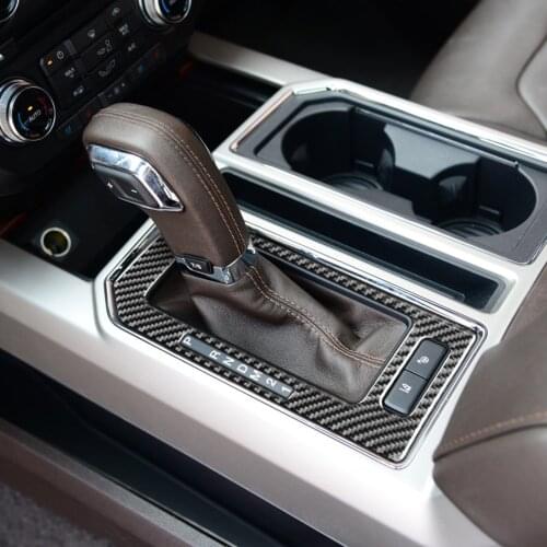 Genuine Carbon Fiber Car Gear Shift Frame Panel Cover Trim Sticker For Ford F-150 2017-2020