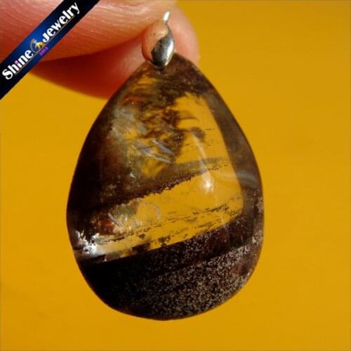 Direct Selling Natural Drop Bijoux Green Phantom Garden Quartz Crystal Pendants Stone Beads Diy Jewelry For Women IS983