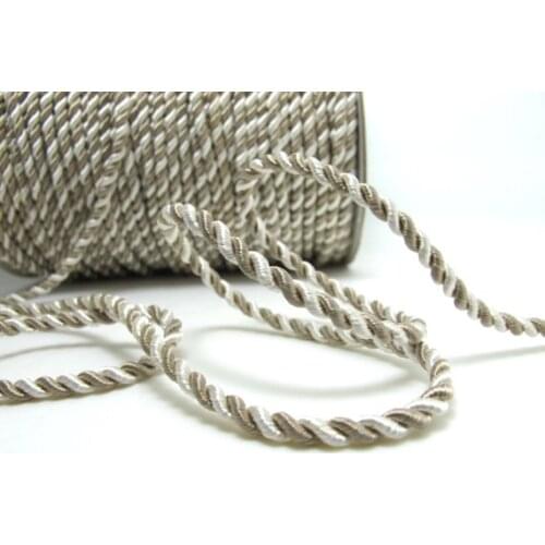 CLEARANCE|5 Yards 4mm Brown and White Twist Cord Rope Trim|Craft Supplies|Scrapbook|Decoration|Hair Supplies|Embellishment