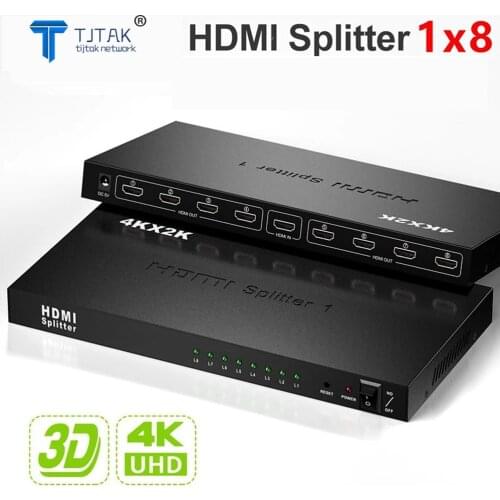 4K 30hz 1x8 HDMI Splitter 1 In 8 Out Supports Full 4K/2K@30Hz 1080P Resolutions Audio Splitter Converter for PC TV MI Box ps5