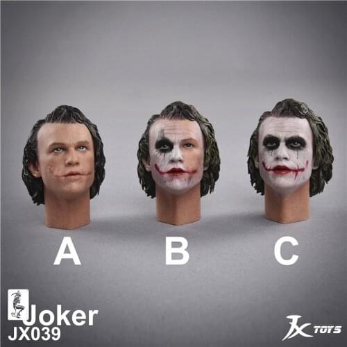 Spot JXTOYS JX039 1/6 scale clown joker evil head sculpture model for 12 inch action figure body