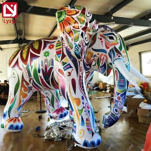 LED Outdoor Decoration Colorful Giant Inflatable Elephant Large Animal Balloon for Advertising