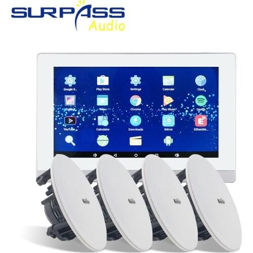 Smart Home Auido WIFI Bluetooth Music System 7inch Touch Screen Power Wall Mount Amplifier With Eshare Mobile App Control