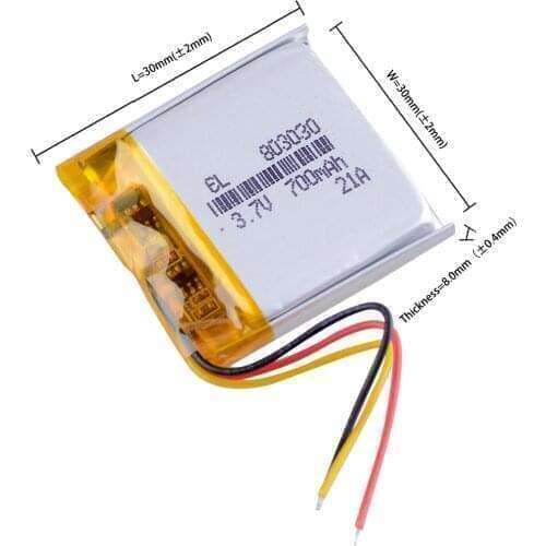 3 line 753030 3.7V 700mah 803030 Universal Li-ion battery installed in the headphones JBL E45 GBL Bicycle light