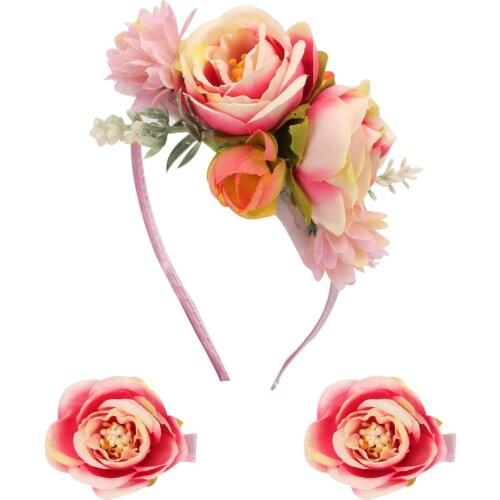 3pcs/set Chiffon Flower Headband Hair Clips BB clips Sweet Hair Accessories for Girls Toddlers Kids Hairband Children Hairpin