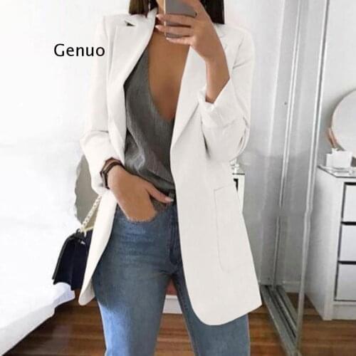 2021 Womens Fashion Lapel Suit Jacket Cardigan Blazer Office Lady Business Formal Suit Coat Autumn Long Sleeve Slim Jackets
