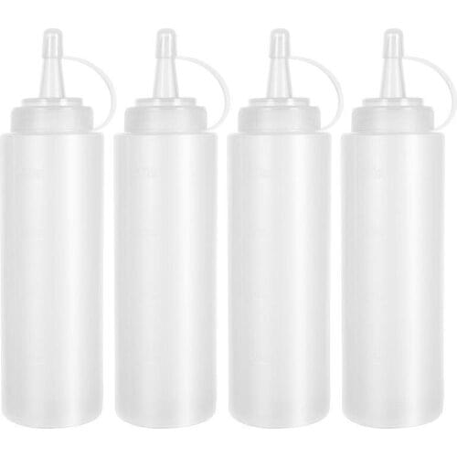 1pcs/set Squeeze Squirt Condiment Bottles With Cap Lid Salad Sauce Dispenser Bottles Olive Oil Gravy Boats Ketchup Cruet Stora