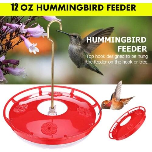 12 oz. Hanging Hummingbird Feeder with 4 Flower Ports Yard Garden Window Bird
