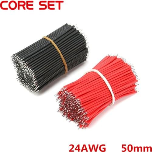 200pcs/set Tin-Plated Breadboard Jumper Cable Wire 5cm 24AWG For Arduino Red Black Color Flexible Two Ends PVC Wire Electronic