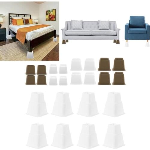 4pcs Adjustable Heavy Duty Furniture Risers Sofa/Bed/Table/Chair Riser Legs Lift