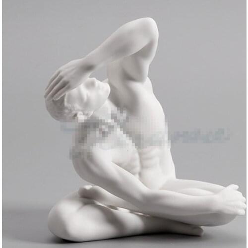 Abstract Ceramic Handicrafts Veroni Creative Ceramic Matte Glaze Naked Male Sculpture Artist Home Decoration Desktop Ornaments