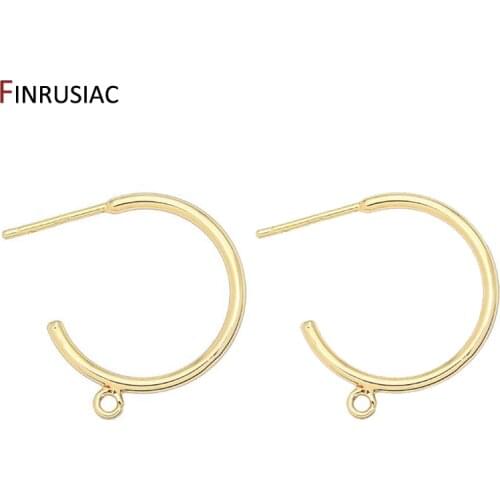 DIY Earring Making Accessories 14K Real Gold Plated Brass Hoop Earrings Hook Earrings Findings Jewelry Supplies