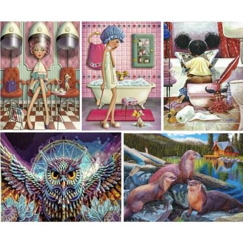 MHD diy 5d diamond painting cartoon girl kit full square / round drill 3d diamond embroidery mosaic home decoration