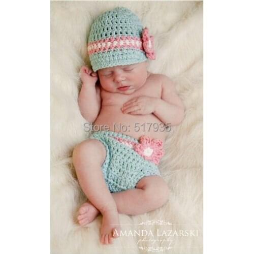 Free shipping,Crochet newsboy hat and diaper cover Newborn photo prop Size Newborn-6 months
