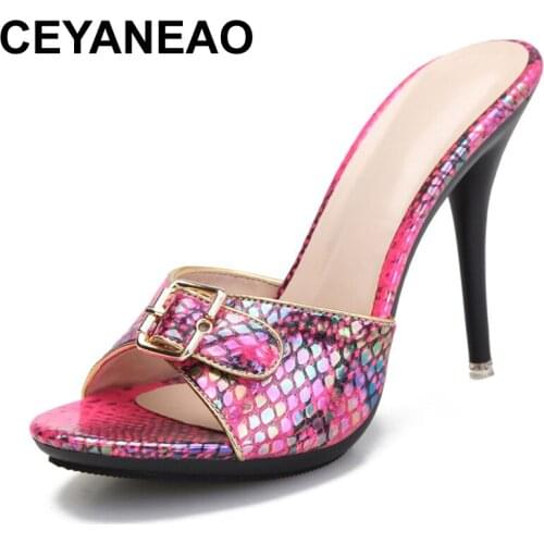 CEYANEAONew Brand Design Women Shoes Sexy Color matching Sandals Ponited Toe High Heels Party Shoes Ladies Shoes