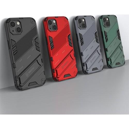 Holder Case For iPhone 13 Cover For iPhone 13 Capas PC Bumper Kickstand Shockproof Back Cover For iPhone 11 12 13 Pro Max Fundas