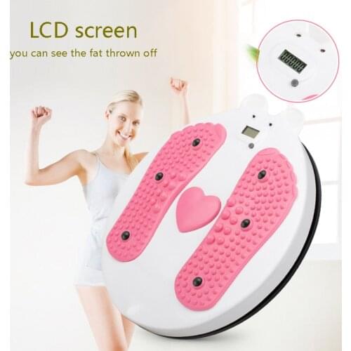 Digital Display Magnetic Therapy Foot Massager Twist Waist Disc Board Body Building Fitness Slim Twister Plate Exercise Gear