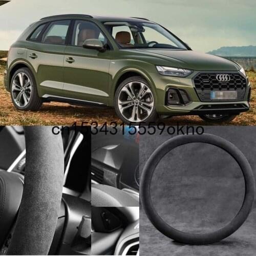 For Audi Q5 Circular D Type Black Alcantara Suede Car Steering Wheel Cover Car Accessories