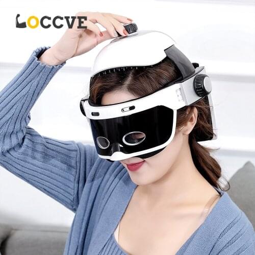 Electric Heating Neck Head Massage Helmet Air Pressure Vibration Therapy Massager Music Muscle Stimulator Health Care
