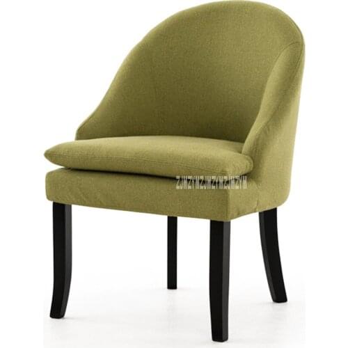 HLM-303C Removable Washable Upholstered Armchair Living Room Single Sofa Chair Simple Rubber Wood Lazy Sofa Balcony Bedroom