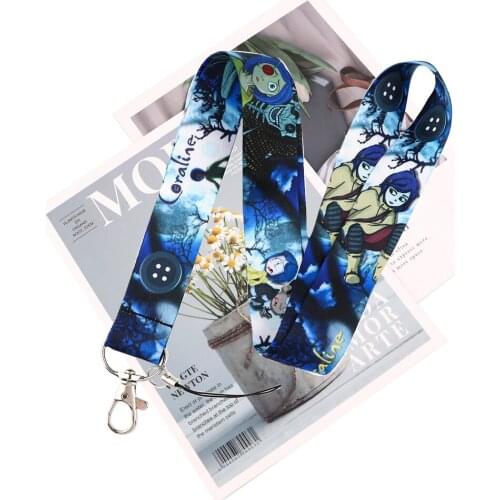 JY093 Cartoon Horror Ghost Mother Lanyard Card Holder Hanging Neck Phone Lanyard Badge Subway Accessory Card Holder