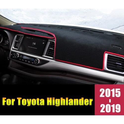 For Toyota Highlander XU50 Kluger 2015-2019 2020 Car Dashboard Cover Mat Avoid Light Pad Anti-UV Carpet Protector Accessories