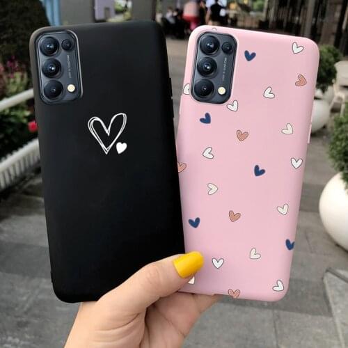 Cute Love Heart Cover For OPPO Reno 5 Case Reno5 Lite Phone Case Soft Silicon Slim Fundas For OPPO Reno5 5F 5Z 5 Lite Back Cover