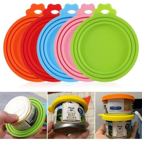 1Pc 3 In 1 Reusable Food Storage Keep Fresh Tin Cover Cans Cap Pet Can Box Cover Silicone Can Lid Hot Kitchen Supplies Dropship