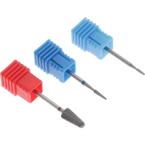3 Shapes 3/32'' Nail Drill Bits Set Sanding Buffing Filing Bit Grinding Head