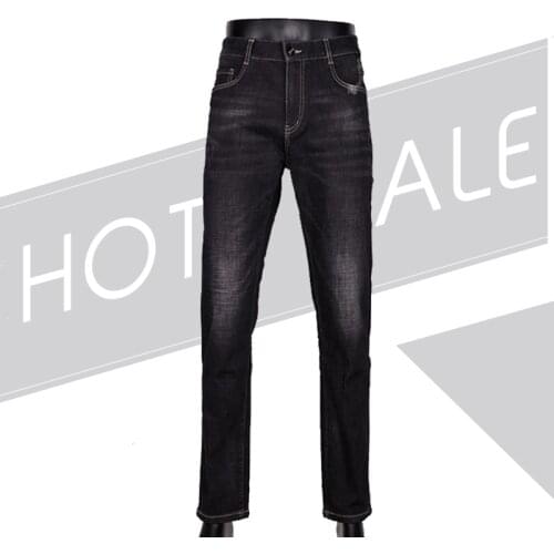Xu Rui 2019 New Mens Black Jeans Business Fashion Classic Style Elastic Slim Trousers Jeans Male Large size