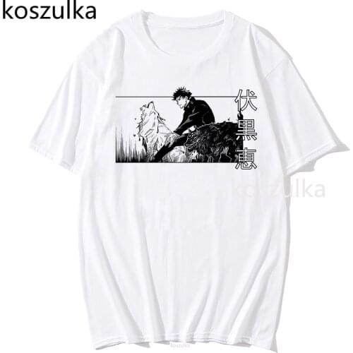 2021 New Japanese Anime Jujutsu Kaisen T Shirt Men Kawaii Summer Tops Yuji Itadori Graphic Tees Cool Cartoon Unisex T-shirt Male