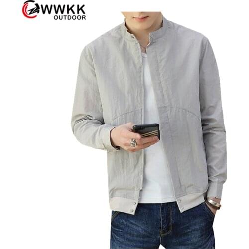 Solid Color Casual Jacket Breathable Quick-Drying Sunscreen UV Protection Mens Sports Outdoor Riding Windbreaker Hiking Jackets