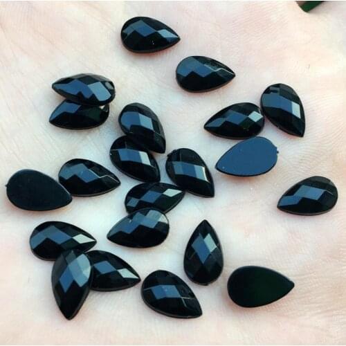 Wholesale 1600pcs 6*10mm Tear drop Rhinestones Flat Back Acrylic Gems Crystal Stones Non Sewing Beads for DIY Clothes -HB00