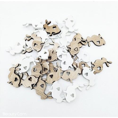 Easter Wood Chips Bunny Eggs Rooster Hen DIY Fun Decorations Happy Easter Party Decoration Supplies