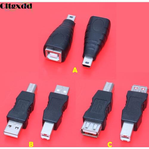 Cltgxdd 1PCS USB 2.0 Mini USB 5pin to B Type Printer Adapter Male to Female USB 2.0 Min USB Printer Scanner Connector Converter