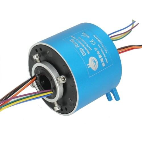 Electrical motor rotary joint 8 wires/circuits 10A with bore size 12.7mm of through hole slip ring