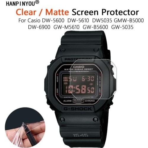 For Casio DW-5600 5610 5035 6900 GW-6900 GW-5035 B5600 M5610 Watch Clear / Matte Screen Protector Soft Film -Not Tempered Glass
