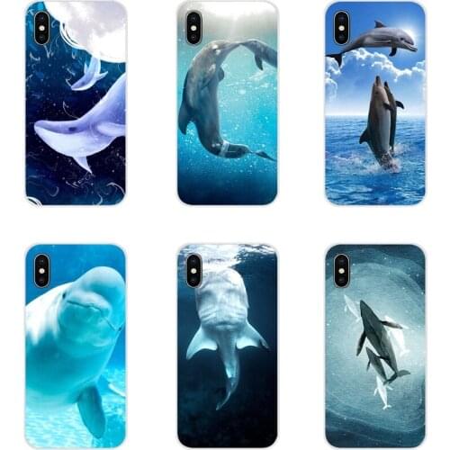 Transparent TPU Shell Cases For Samsung Galaxy A3 A5 A7 A9 A8 Star A6 Plus 2018 2015 2016 2017 Ocean Animal dolphin Beluga Whale