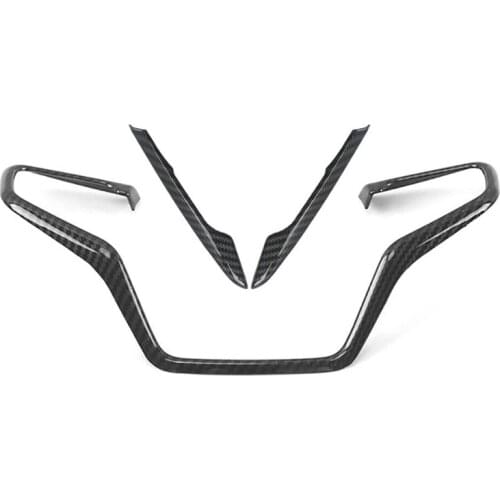 Carbon Fiber Style Car Steering Wheel Button Decor Frame Cover Trim for Honda CRV CR-V 2017-2021 Accessories, 3PCS