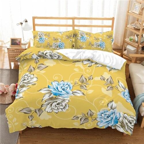 Luxury 3D Flower Print Home Living Comfortable Duvet Cover Set Pillowcase Kids Bedding Set Queen and King EU/US/AU/UK Size