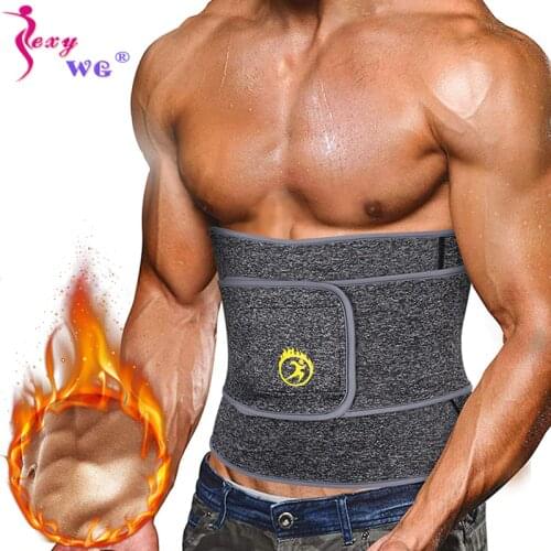 SEXYWG Slimming Waist Trainer Back Lambar Support Strap Tactical Belt Men Fat Burning Shapewear Neoprene Sauna Body Shaper Brace