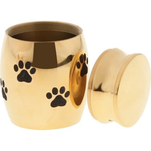Dog Paw Heart Tree Seagull Rose Gold Urn Ash Memorial Stainless Steel Jar